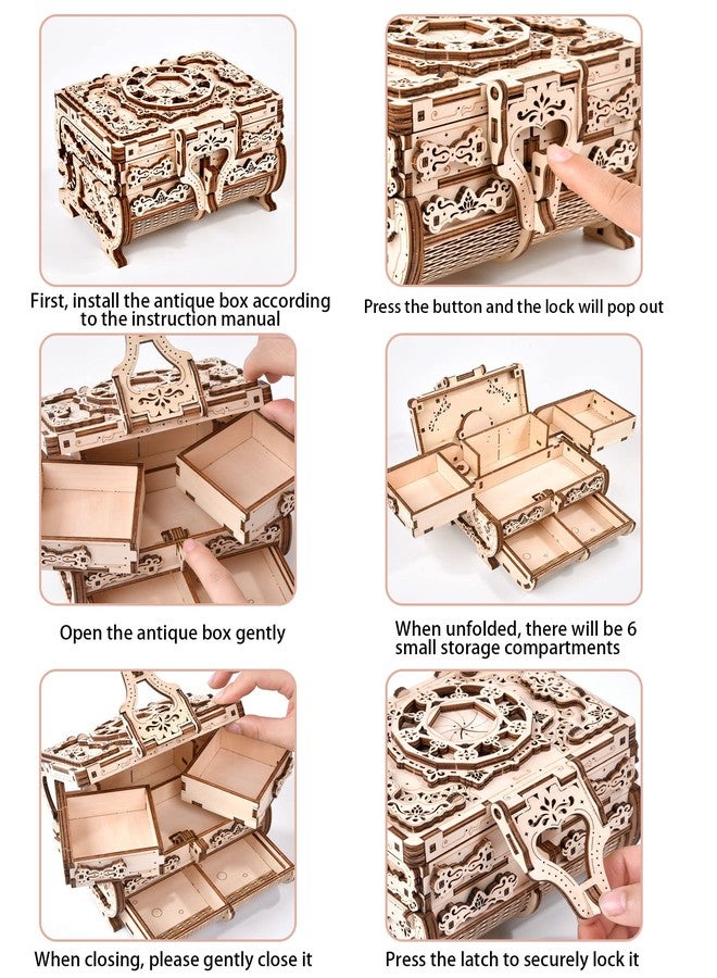 Varbertos 3D Wooden Puzzle Mechanical Treasure Box, Wood Creative Assembly Model Building Kits to Build for Adults and Teens, DIY Wooden Puzzle Hobbies Projects Gift for Women and Kids - Image 3